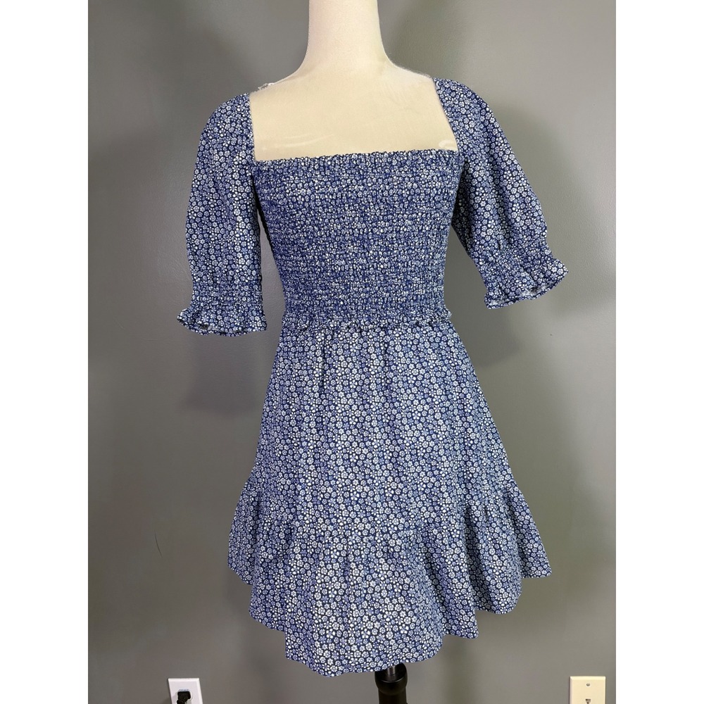 Wilfred Angie Floral Mini Dress XS Smocked Puff Sleeve Cottage Prairie Country - Picture 2 of 8